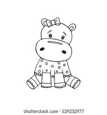 .pages printable cartoon coloring pages to print cartoon coloring sheets cartoon outline pictures for coloring cute animal free printable cartoon characters hippo cute teddy bears 24 coloring pages. Outlined Cute Hippopotamus Coloring Page Kids Stock Vector Royalty Free 529232977