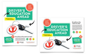 Purchase driving lesson gift vouchers. Driving School Flyer Ad Template Design