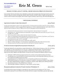 eric greco chemist resume
