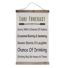 Check out our outdoor lake decor selection for the very best in unique or custom, handmade pieces from our wall hangings shops. Home Decor Plaques Signs Home Decor Funny Canvas Lake House Forecast Novelty Sign Outdoor Camp Cabin Backyard Decor