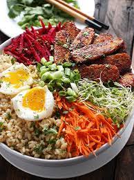 Smoky Tempeh Vegetable And Rice Bowl Recipe Vegetarian Dinners Grain Bowl Recipe Healthy Dishes