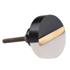 Turknauf Schwarz Und Weiss Mit Goldfarbenem Draht Maisons Du Monde Bouton De Porte Porte Noire Blanc