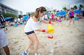 Water Bucket Relay Race Fun Outdoor Games Relay Games Relay Races