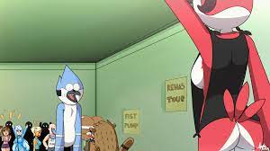 2d 2d animation animated anthro aonoexorcist100 ass avian big  breasts bird bottomless bouncing breasts breasts cartoon network clothed  clothing crowd female group hi res human loop male malefemale mammal