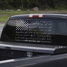 Black American Flag Rear Window Decal Vinyl Decal The Pledge Rear Window Decals Truck Stickers Vinyl Decals