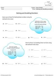 Halving And Doubling Numbers Worksheet Free Worksheets For Kids Mathematics Worksheets Worksheets For Kids