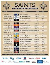 New Orleans Saints 2014 Schedule Revealed New Orleans Saints New Orleans Saints Schedule Saints Schedule