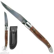 Coffret Couteau Rando Couteau Etui Cuir Noir Manche Bois Exotique Couteau De Poche Couteaux Pliants Couteau