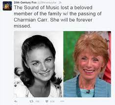Charmian was the name of one of cleopatra's maids. Sound Of Music Liesl Actress Charmian Carr Dies Bbc News