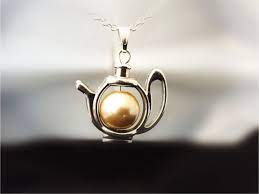 Mother S Day Gift Cream Pearl Teapot Pendant Teapot Etsy Teapot Necklace Teapot Jewelry Pearl Cream