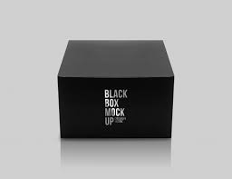 Black Box Product Packaging In Side View And Front View Mockup In 2020 Black Box Box Packaging Design Mockup