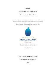 Produktivitas total (total factor productivity). Pdf Artikel Manajemen Biaya Strategik Produktivitas Dan Estimasi Biaya
