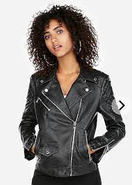 Express Size Small Vegan Leather Quilted Moto Jacket Vegan Leather Jackets Clothes For Women