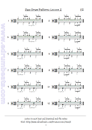 Beginner Jazz Drumbeats Lesson 2 Page 1 Drum Sheet Music
