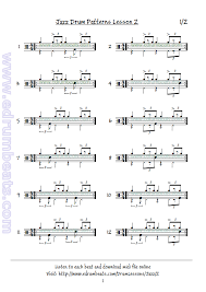 beginner jazz drumbeats lesson 2 page 1 drum sheet music