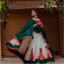 Tribal Printed Navratri Lehenga Choli Garba Dress Navratri Dress Dandiya Dress