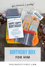 Happy Birthday Box For Boyfriend Happy Birthday To Him Happy Birthday To Him Birthday Box Birthday Packages