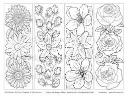 Downloadable Pdf Bookmark Coloring With Flower Design Etsy Coloring Pages Coloring Bookmarks Flower Printable