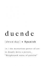 Duende Spanish Quote Print Art Printable Poster Modern Definition Typography Spain P Spanish Quotes Tattoos Cute Spanish Quotes Spanish Quotes With Translation