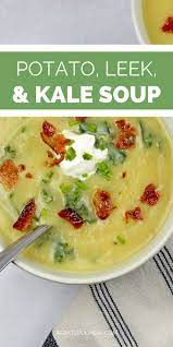 Potato Leek And Kale Soup A Grateful Meal Recipe Healthy Dinner Recipes Chicken Stew Recipes Kale Soup