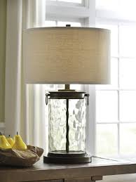 Tailynn Clear Bronze Finish Glass Table Lamp Glass Table Lamp Table Lamps Living Room Table Lamp