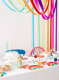 make an instant impact with these super versatile streamers by talking tables anniversaire arc en ciel deco table anniversaire decoration anniversaire licorne