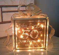 50th Anniversary Glass Block 35 Xpressables Com 50th Anniversary Gifts 50th Wedding Anniversary 50th Wedding Anniversary Party