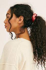 Shimmer Satin Scrunchie Curly Hair Styles Scrunchie Hairstyles Curly Hair Accessories