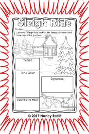 Sleigh Ride Music Listening And Mood Activities And Worksheet Mood Activity Sleigh Ride Holiday Songs