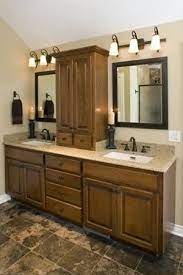 Shop bathroom vanities & vanity cabinets at the home depot. Double Sink Bathroom Vanity With Linen Tower Artcomcrea