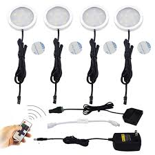 Led Under Cabinet Lighting Kit 4 Packs Of 12v Puck Lights With Rf Everbrite
