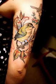 Half Sleeve Bird And Flower Tattoo Bird Half Sleeve Tattoo Picture Tattoos Cool Tattoos Tattoos