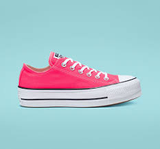 Chuck Taylor All Star Clean Lift Low Top Racer Pink White Black Chuck Taylors Converse Sneakers