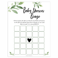 Free, fun, simple, digital, baby shower game. Baby Shower Bingo Botanical Baby Games Theme Ohhappyprintables