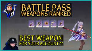 Includes weapon types, star ranking, weapon rarity, tier list, weapon tips, and more! Genshin Impact Battle Pass Weapon Tier List Which Weapon To Choose And Why Youtube