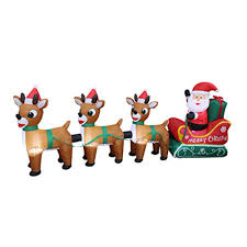 Raft landscape, celebration in a santa clause, kids and a reindeer. 8 Foot Long Lighted Christmas Inflatable Santa Claus On Sleigh With Three Reindeer Deer Party Yard Indoor Outdoor Decoration Walmart Canada