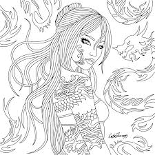 There are more sophisticated coloring, which only by an adult. The Sneak Peek For The Next Gift Of The Day Tomorrow Do You Like This One Asian Lady Tattooed Tattoo Coloring Book Coloring Book App Coloring Book Art