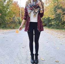 Plaid Scarf With Burgundy Jacket Super Cute Winter Outfits For Girls Cute Winter Outfits Burgundy Jacket Outfit Winter Fashion Outfits