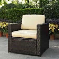 Garden Treasures Patio Furniture Replacement Cushions Wicker Chairs Outdoor Palmetto All Weather Wicker Armchair Black