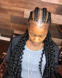 E The Braid Specialist On Instagram 6 Feed In Braids With Boho Ends Booking Now Available Onli Braids With Curls Feed In Braid Feed In Braids Hairstyles