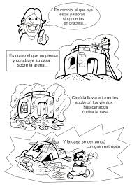2b La Casa Sobre La Roca 2 28historieta 29 Jpg 1131 1600 Bible Stories For Kids Sunday School Activities Bible For Kids
