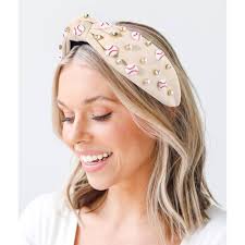 Amazon.com : Baseball Headband for Women Crystal Pearl Knotted Headband  Baseball Charms Rhinestone Beaded Embellished Headbands Wide Top Knot Game  Day ...