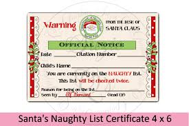Customize this free certificate template with your choice of fonts and colors. Santa S Naughty List Certificate 4 X 6 Inches 355565 Signs Design Bundles