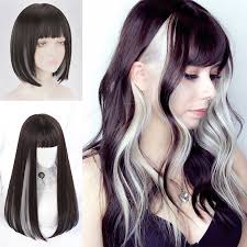A black and blonde hair color is a combination of both blonde and black hues, usually as highlights on a black base. Short Straight Bob Wig Dyed Hair Underneath Synthetic Hair Wig For Women Black Brown Natural Hair Color Girls Daily Wigs Mumupi Aliexpress