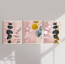 Pink Modern Abstract Art Botanical Eucalyptus Print Set Etsy In 2021 Green Artwork Etsy Art Prints Modern Art Abstract