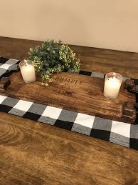 Black And White Farmhouse Table Runner Close To Home Tray Thirty One Gifts Llc Farmhouse Table Runners Farmhouse Table Decor Plaid Decor