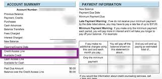 The 'available credit for purchase' is the difference between your credit limit, say for example $3000, and your current credit balance—the amount of lets say a credit card has a 500 dollar limit and a customer with a zero balance pre pays an additional 500 dollars so they technically have 1,000 dollars. Understanding Credit Card Limits Experian