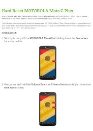 Hard Reset MOTOROLA Moto C Plus ...
