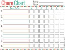 Printable Chore Lists For Kids Adults