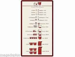 Magnetic Kitchen Conversion Chart Dry Weights Liquid